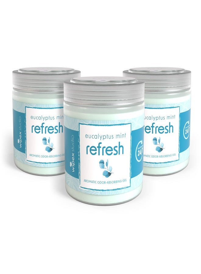 Wipex Odor Eliminator for Home - Eucalyptus & Mint Odor Absorber, 15 Oz Gel Jar, Long-Lasting Freshness, Ideal for Rooms, Offices, and Yoga Studios, Effective Odor Eliminator, 3Pk - Image 1