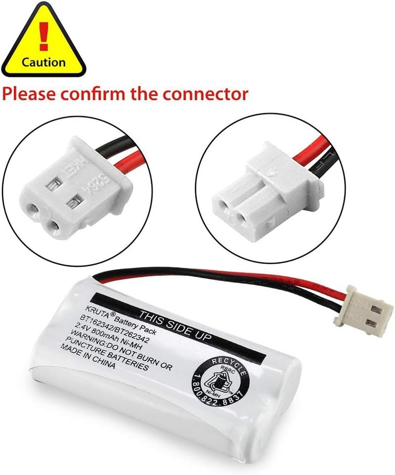 Kruta BT162342 BT262342 Cordless Phone Batteries - 2.4V 800mAh Ni-MH (Pack of 4) - Image 4