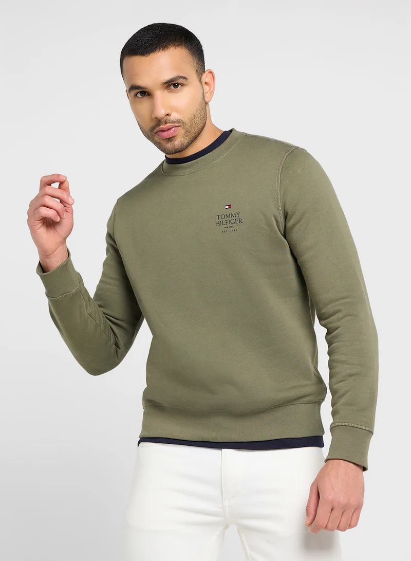 تومي هيلفيغر Logo Crew Neck Sweatshirt