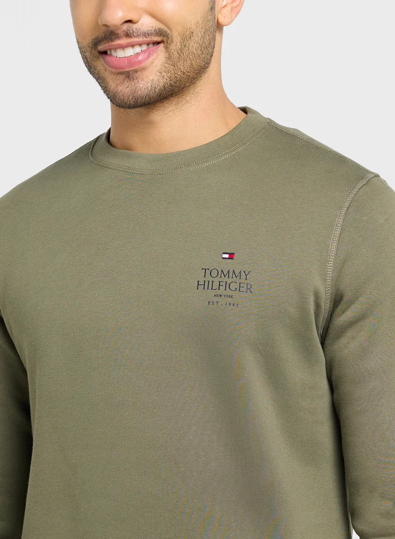 تومي هيلفيغر Logo Crew Neck Sweatshirt