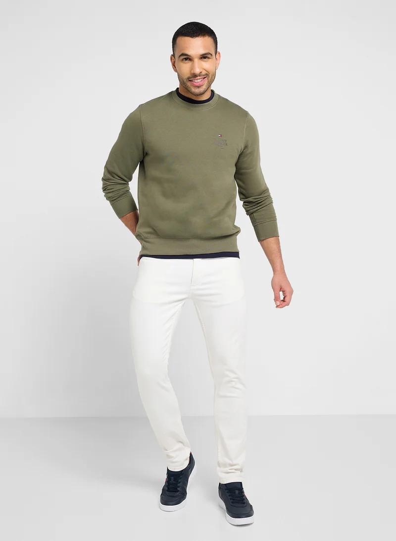 تومي هيلفيغر Logo Crew Neck Sweatshirt