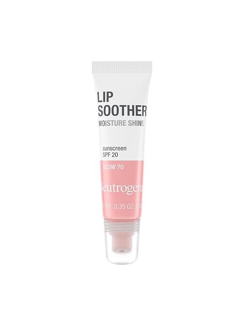 Neutrogena - Neutrogena MoistureShine Lip Soother Gloss with SPF 20 Sun Protection High Gloss Tinted Lip Moisturizer with Hydrating Glycerin and Soothing Cucumber for Dry Lips Glow 70 35 oz 2 pack - Image 1