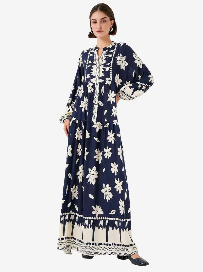 BIG DART BDART Printed V-Neck Maxi Dress