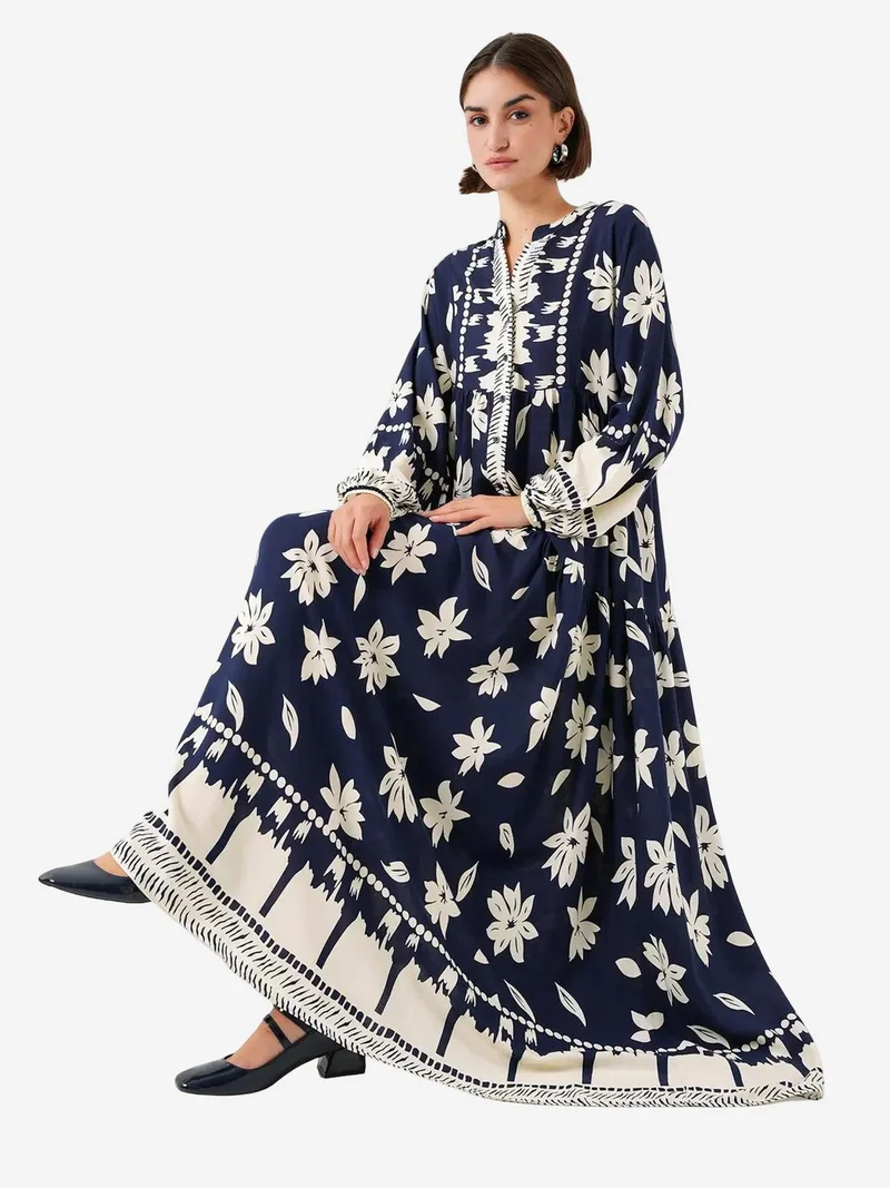 BIG DART BDART Printed V-Neck Maxi Dress