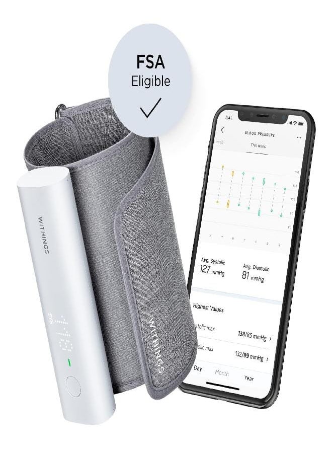 Withings - Withings BPM Connect - Digital Blood Pressure Cuff & Heart Rate Monitor - Blood Pressure Machine Arm Cuff, FDA Cleared, FSA/HSA Eligible, IOS & Android - Image 1