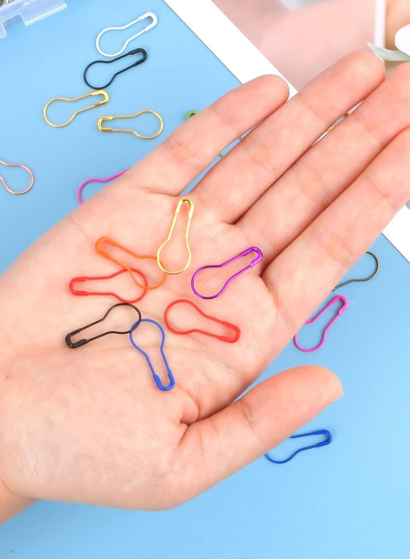 750 Pieces Light Bulb Safety Pins, Pear Shaped Metal Gourd Small Clothing Tag Pins with Storage Box for Clothes Sewing, Craft Making and DIY Projects (15 Colors) - Image 2