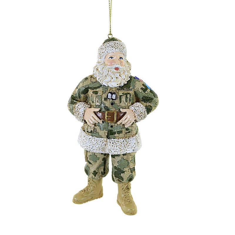 Kurt Adler C7673 Comouflage Military Santa Ornament 5.25 inches Height Resin - Image 1