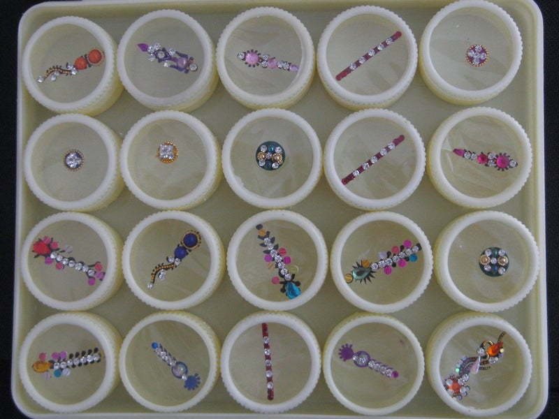 ATCUSA Bindi Box Long Multicolored Crystal Bindis Bridal face Jewels Forehead Tika (Pack of 40 Bindis) - Image 2