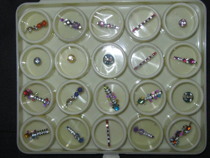 ATCUSA Bindi Box Long Multicolored Crystal Bindis Bridal face Jewels Forehead Tika (Pack of 40 Bindis) - Image 3