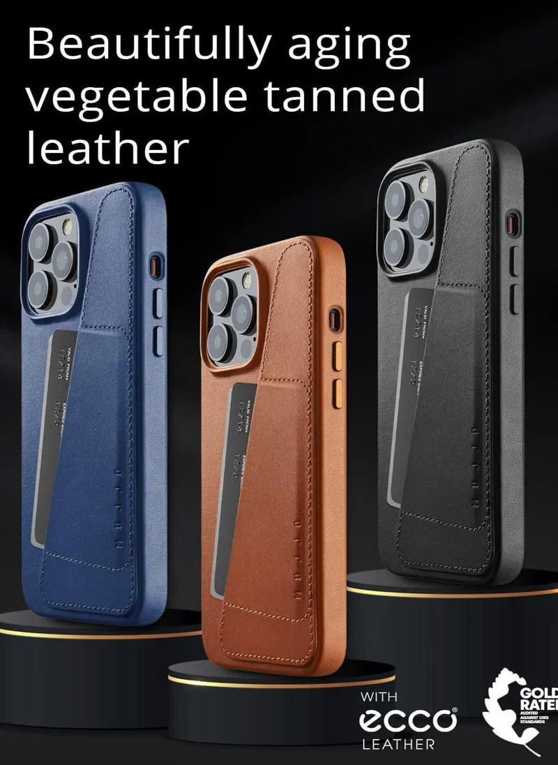Mujjo Mujjo Leather Wallet Case with Card Holder for iPhone 14 Pro Max MagSafe Compatible Ecco Leather Japanese Microfibre Interior Advanced Protection Black