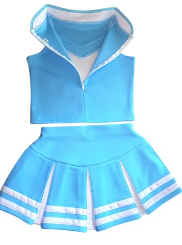 Total 2550 Little Girls' Cheerleader Cheerleading Outfit Uniform Costume Cosplay Lightblue/White (S / 2-5) - Image 3