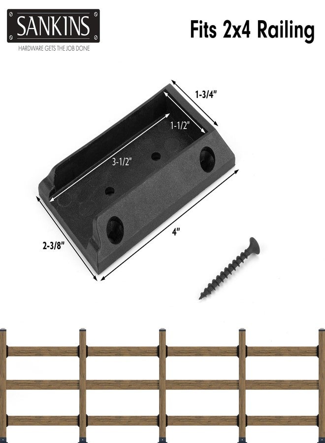 SANKINS 20pcs Deck Railing Bracket Connectors for 2x4, Deck Railing Kit Durable PP Plastic, Brackets for Connection of Wooden Deck Railing Posts, Handrail Deck Railing Brackets, Black - Image 2