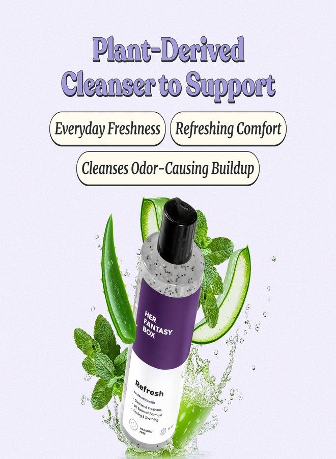 Her Fantasy Box | Refresh pH Balancing Shower Gel - Natural Feminine Hygiene Solution for Gentle Cleansing, Odor Control, and Skin Nourishment - pH-Balanced Formula for All Skin Types (16 oz - 3 Pack - Image 2