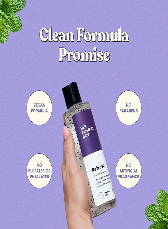 Her Fantasy Box | Refresh pH Balancing Shower Gel - Natural Feminine Hygiene Solution for Gentle Cleansing, Odor Control, and Skin Nourishment - pH-Balanced Formula for All Skin Types (16 oz - 3 Pack - Image 3