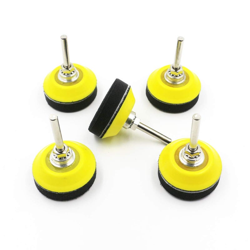 WALANG 2 Inch (50mm) Hook and Loop Sanding Pad for Sanding Discs with 1/4 Inches Shank Drill Attachment and Soft Foam Layer Buffering Pad, 5 Pack - Image 1