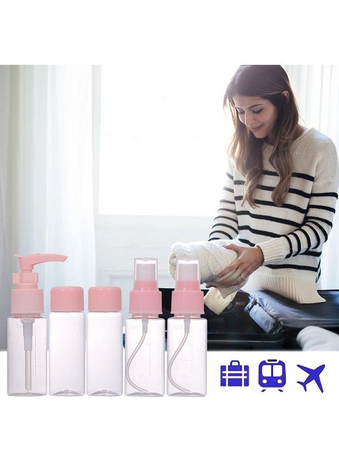 Ruby Face Rubyface Travel Bottles Kit Travel Cosmetics Bottles Set, 5 Pcs Set Portable Multipurpose Cosmetics Toiletries Travel Refillable Bottles - for Storing Shampoo, Gel, Cream Jars, Lotion Dispenser - Image 2