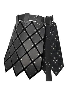 Medieval Faux Leather Thigh Armor, Retro Double Sides Waist Armor with Belt, Mercenary&Knights Skirt Armor for LARP