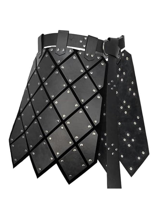 Generic - Medieval Faux Leather Thigh Armor, Retro Double Sides Waist Armor with Belt, Mercenary&Knights Skirt Armor for LARP - Image 1