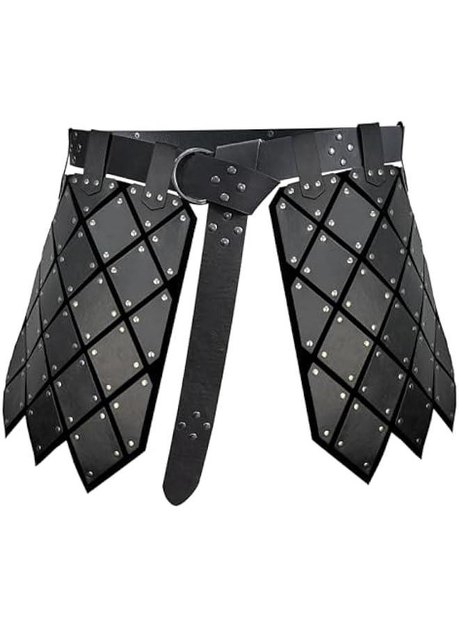 Generic - Medieval Faux Leather Thigh Armor, Retro Double Sides Waist Armor with Belt, Mercenary&Knights Skirt Armor for LARP - Image 1