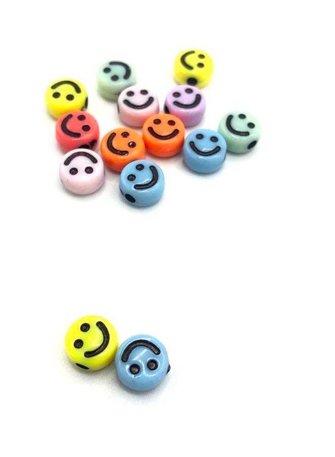 نيبمينينت مجموعة خرز دائري بتصميم وجوه تعبيرية مبتسمة يمكنك صنعها بنفسك مكونة من 1900 قطعة 0.4x0.7سم - Image 3