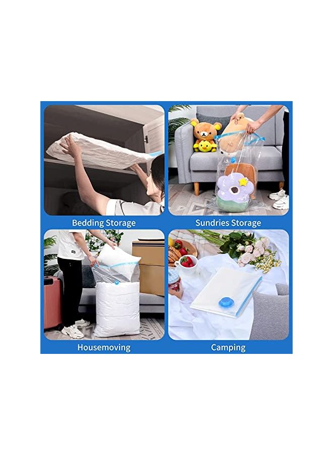 Monoptilon أكياس تخزين مفرغة من الهواء مع مضخة شفط وأكياس موفرة للمساحة للسفر وأكياس ضغط مفرغة من الهواء للبطانيات والملابس والوسائد واللحاف - Image 4