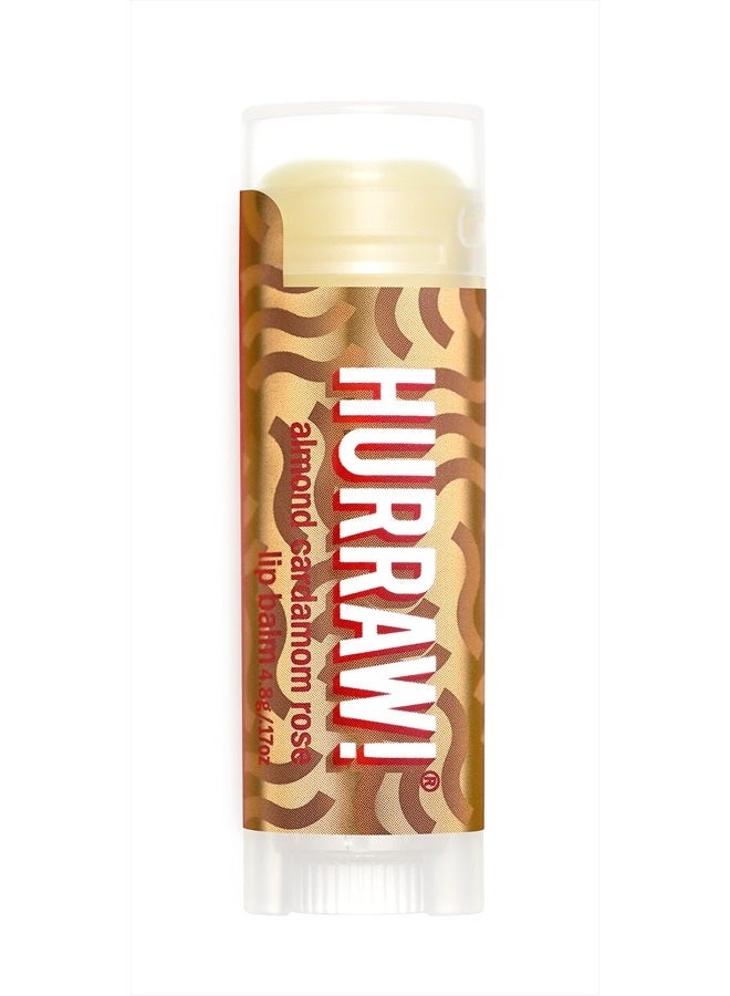 Hurraw! Almond, Cardamom, Rose (Vata) Lip Balm: Organic, Certified Vegan, Cruelty and Gluten Free. Non-GMO, 100% Natural Ingredients. Bee, Shea, Soy and Palm Free. Made in USA - Image 1