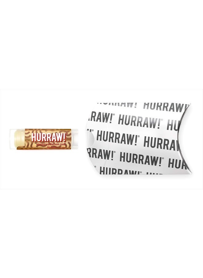 Hurraw! Almond, Cardamom, Rose (Vata) Lip Balm: Organic, Certified Vegan, Cruelty and Gluten Free. Non-GMO, 100% Natural Ingredients. Bee, Shea, Soy and Palm Free. Made in USA - Image 2
