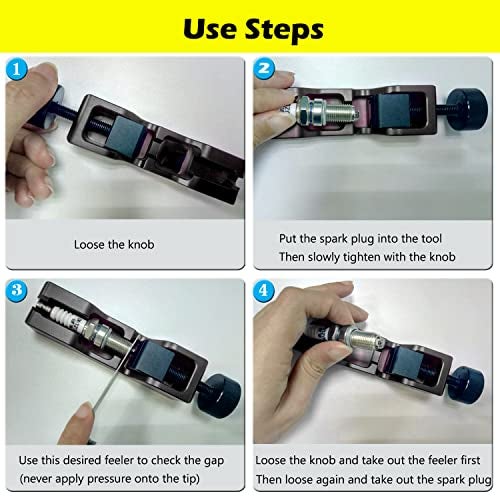 Bentolin أداة قياس فجوة شمعات الإشعال العالمية بنتولين مع مقياس الإحساس متوافقة مع معظم شمعات الإشعال 10mm 12mm 14mm 16mm (أسود) - Image 3