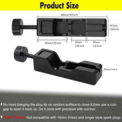 Bentolin أداة قياس فجوة شمعات الإشعال العالمية بنتولين مع مقياس الإحساس متوافقة مع معظم شمعات الإشعال 10mm 12mm 14mm 16mm (أسود) - Image 4