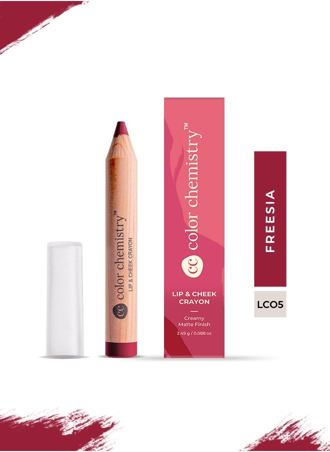 Color Chemistry - Color Chemistry Freesia Lip And Cheek Crayon - 2.49 g, Vegan, Ultra-Matte, Non-Drying, Pigmented And Long-Stay Lipstick, Multi-Use Lip Crayon - Image 1