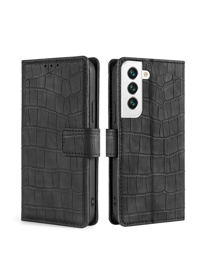 S-TOP Case For Samsung Galaxy S22+ 5G Skin Feel Crocodile Texture Magnetic Clasp Horizontal Flip PU Case with Holder & Card Slots & Wallet - Image 1