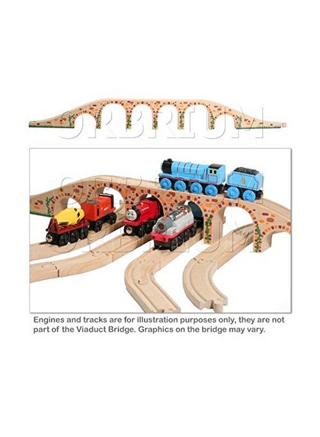 Orbrium ألعاب جسر قوسين 6 لسكك حديدية خشبية تناسب القطارات توماس مجموعة بريو - Image 1