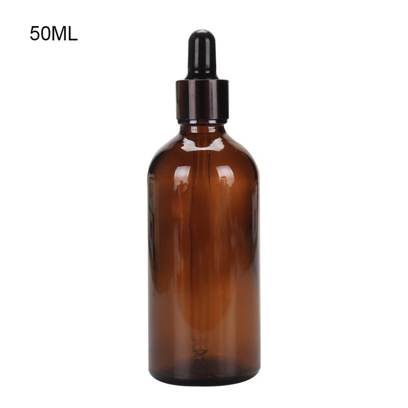 Tan Glass Dropper Bottle Travel Bottle Refillable Container for Essential Oil with GLASS Pipettes for Cosmetics Perfume - Image 2