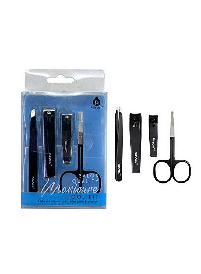 Pursonic ; Salon Quality Manicure Tool Kit For Manicures & Pedicures Includes Nail Clippers Tweezers & Nail Scissors Durable Stainless Steel Material With Antislip Design For High Performance And - Image 2
