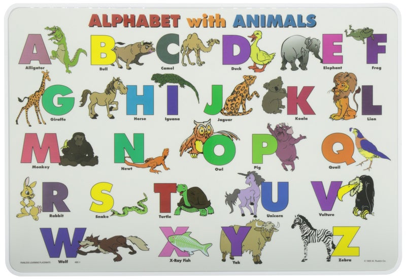 Painless Learning Alphabet with Animals Placemat, Oil Pastel, Large - Image 3