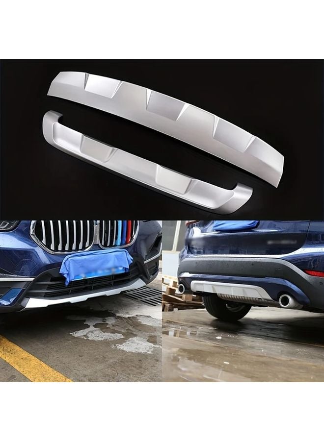 BMW X1 F48 2020 2022 Front Rear Bumper Guard Plate Cover ABS Silvery Adhesive Accessory - Image 1