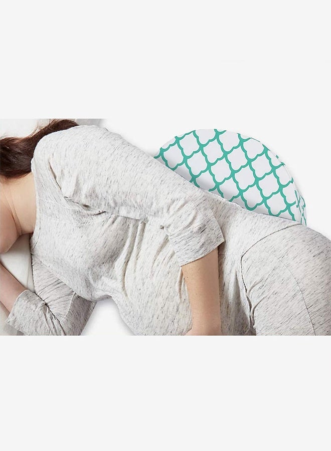 CATANES Pregnancy 1 Pack Pillow Wedge For Sleeping belly Support, Maternity Wedge Pillow White Green - Image 4
