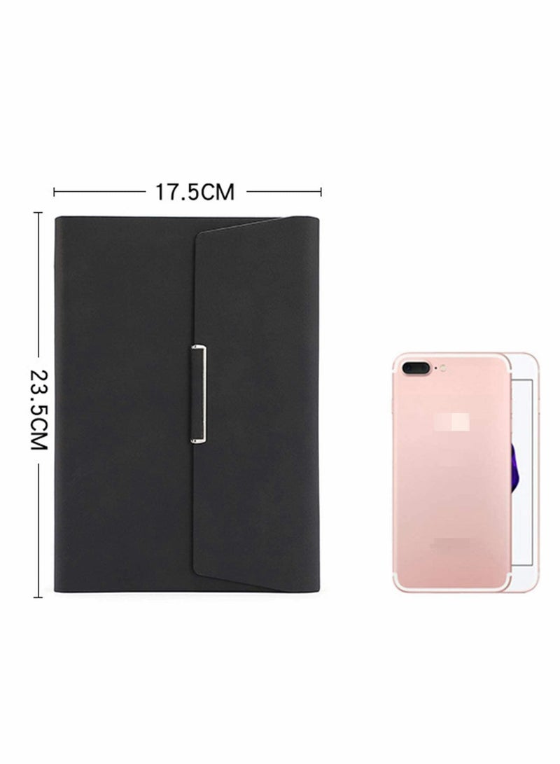 A5 3-Folds Loose-Leaf Notebook for Business & Office Use, Stylish Blue Diary, 235 * 175mm Size - Image 2