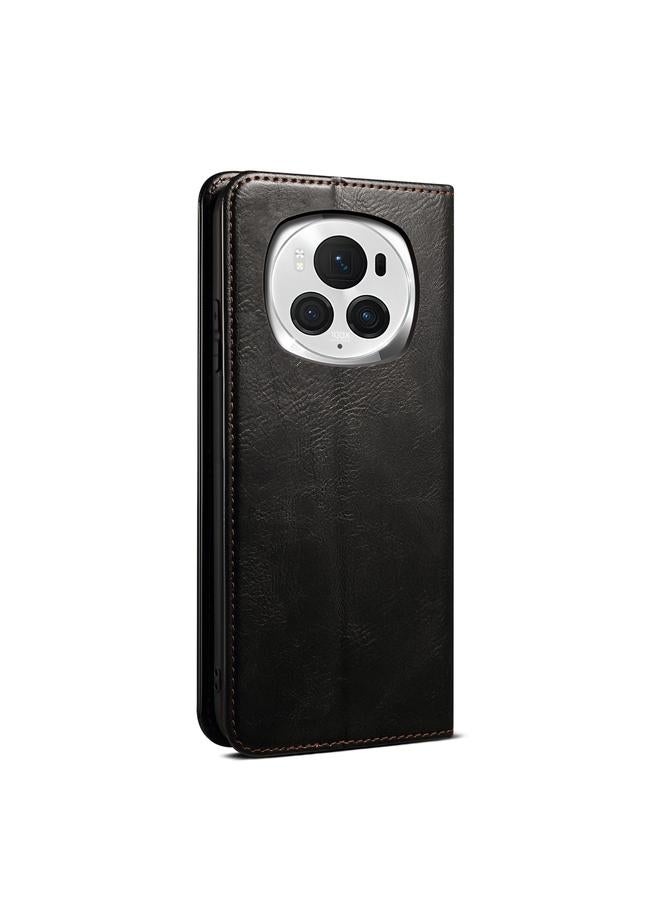S-TOP Case For Honor Magic6 Pro Oil Wax Crazy Horse Texture Leather Phone Case - Image 3