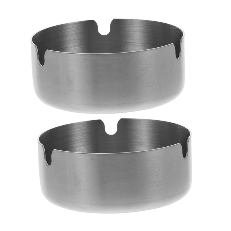 Stainless Steel Ashtray 8Cm Diameter Compact Cigarette Ash Holder for Home Office Outdoor - Image 2