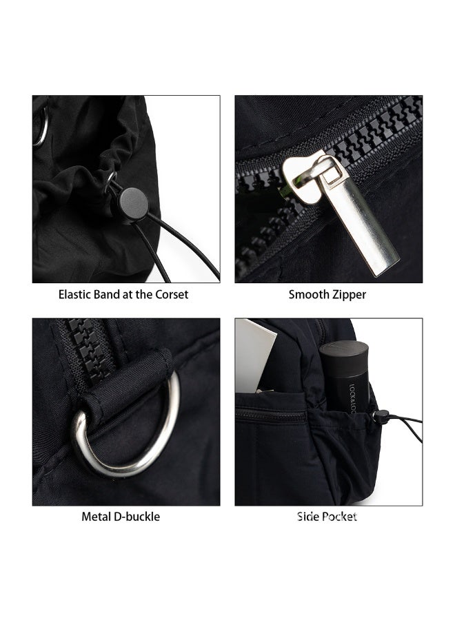 Women Ultra-Lightweight Gym Bag With Wet Pocket Large Capacity Solid Soft Carry Out Travel Duffle Bag Fashionable Waterproof Sport Tote Bag Shoulder Bag For Girls - Image 5