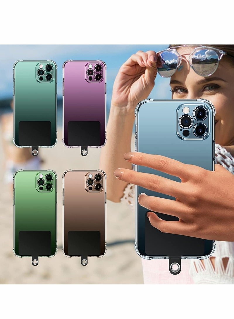 Excefore Cell Phone Lanyard Tether, Universal Lanyard Replacement Patch Part, Durable PVC Connector with Metal Ring Compatible with Most Smartphones Case and All Lanyard Black, 8 Pack - Image 2