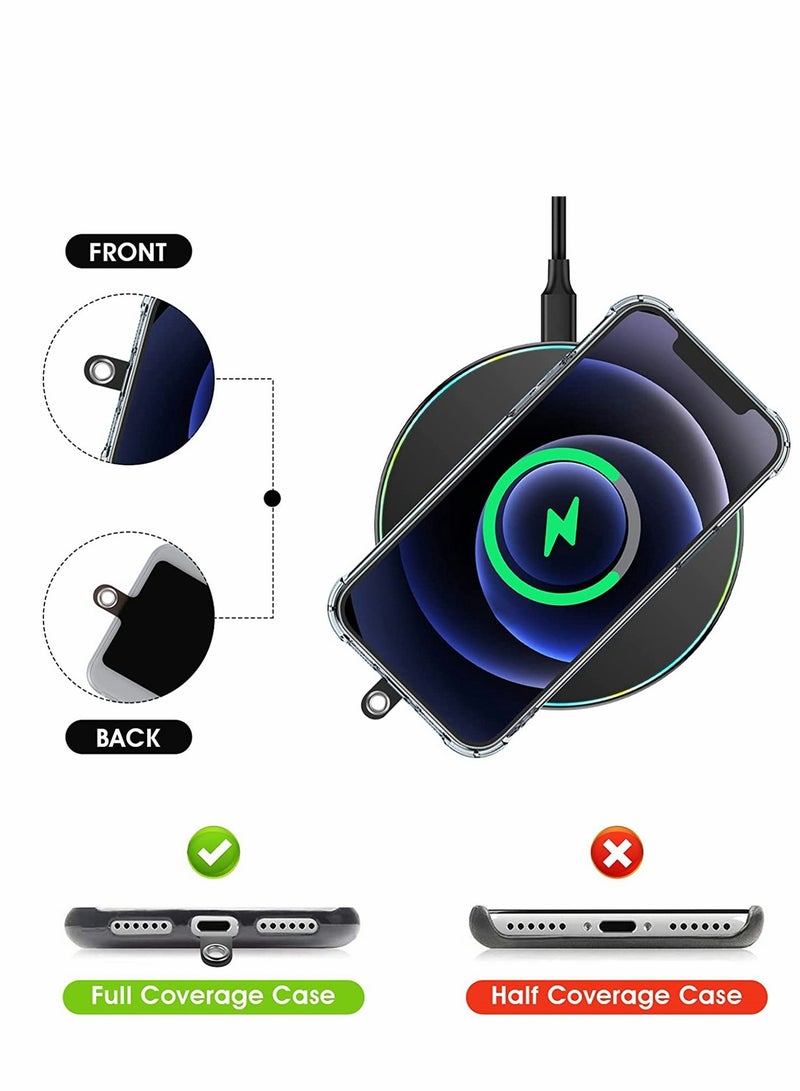 Excefore Cell Phone Lanyard Tether, Universal Lanyard Replacement Patch Part, Durable PVC Connector with Metal Ring Compatible with Most Smartphones Case and All Lanyard Black, 8 Pack - Image 4