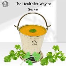 Nyra® Stainless Steel Mini Serving Bucket | Hammered Balti for Dal, Gravies, Raita & Vegetables | Premium Tableware & Serveware, Ideal for Home Kitchens, Restaurants, dhabas, and buffets. - Image 3