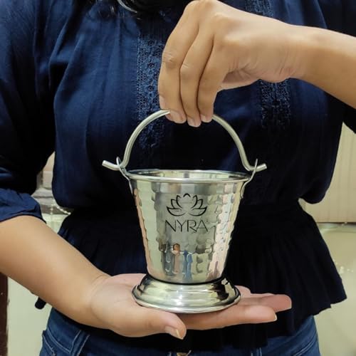 Nyra® Stainless Steel Mini Serving Bucket | Hammered Balti for Dal, Gravies, Raita & Vegetables | Premium Tableware & Serveware, Ideal for Home Kitchens, Restaurants, dhabas, and buffets. - Image 2