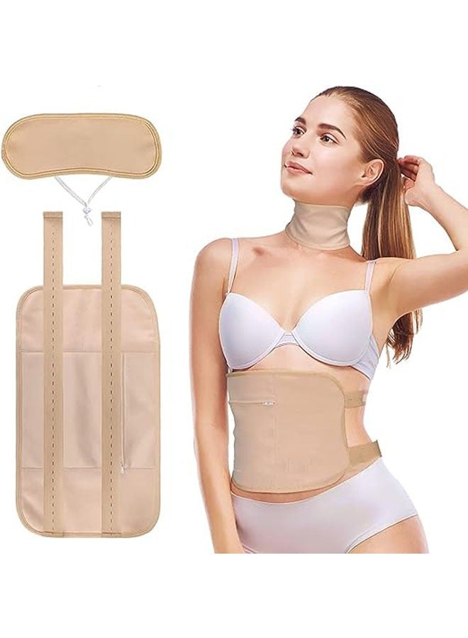 حزمتان من زيت الخروع، حزمة زيت الخروع العضوي القابلة للاستخدام المتكرر، الخصر والرقبة مع حزام مطاطي قابل للتعديل، مع حقيبة تخزين، يستخدم لتنظيف الكبد، الغدة الدرقية، الأرق، الإمساك - Image 1