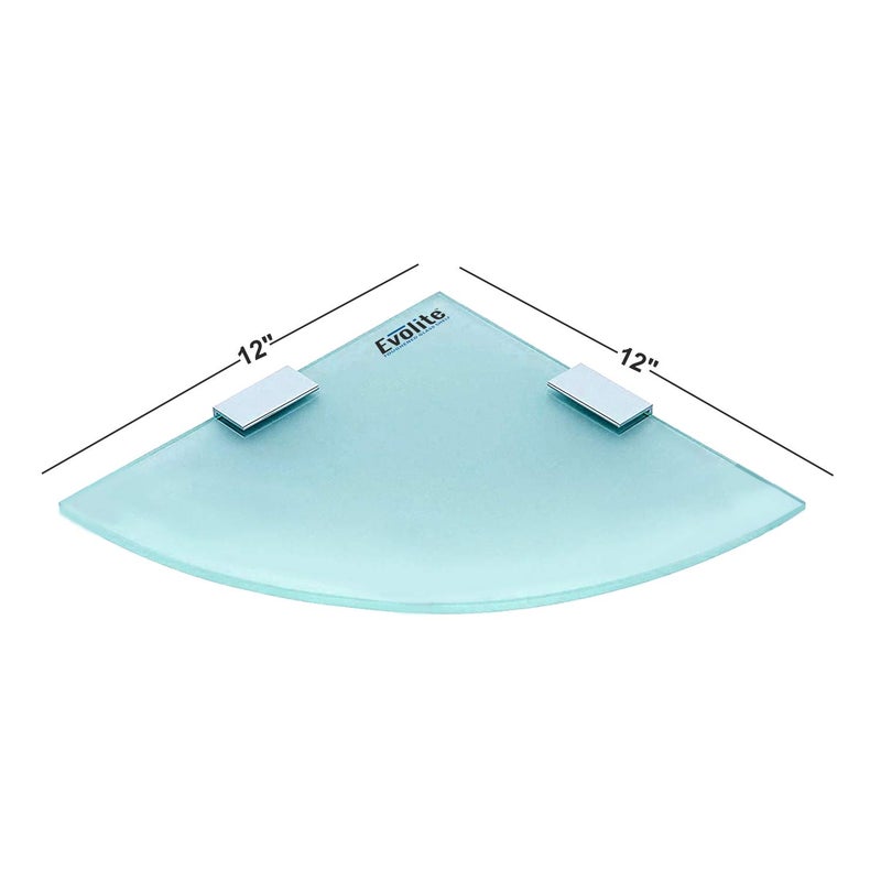 Evolite Tempered glass shelf for wal Living Room Corner and Rectangle Stand for Bathroom Racks & Shelves, Storage Shelf Wall Mounted Corner with Fitted Brackets(12x12 inch)(Pack of 3) - Image 2