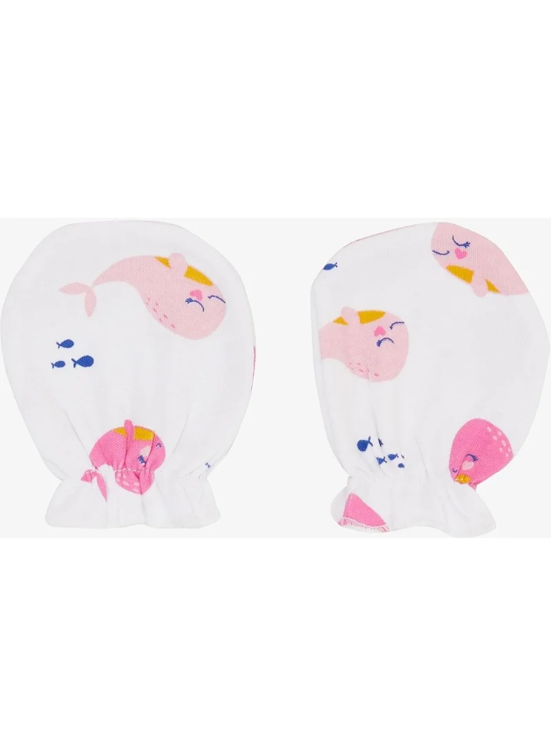 Breeze Newborn Baby Gloves Cute Dolphin Pattern White