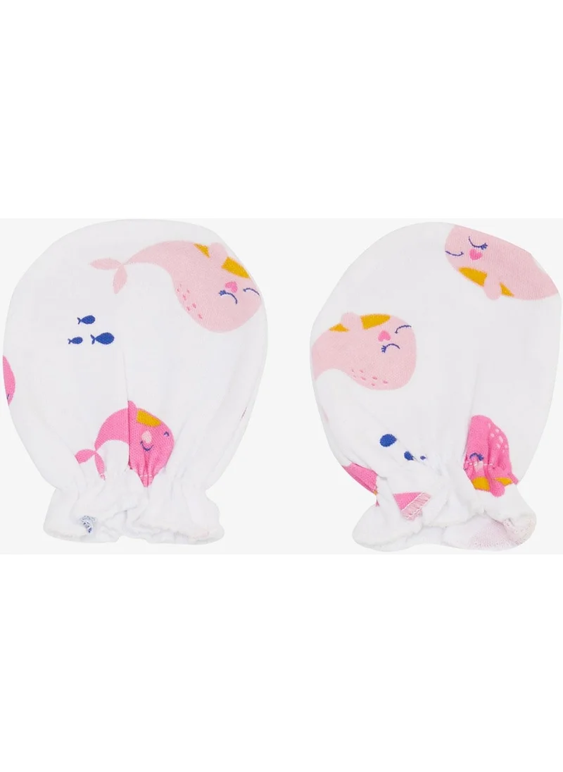Breeze Newborn Baby Gloves Cute Dolphin Pattern White