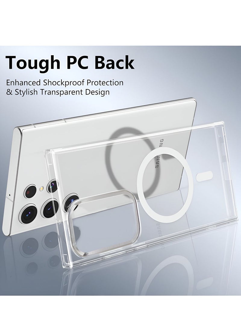 JAJEEK Samsung Galaxy S22 5G 2022 Magnetic Case, Slim Transparent Flexible TPU Shockproof Magsafe Back Phone Case - Clear - Image 3